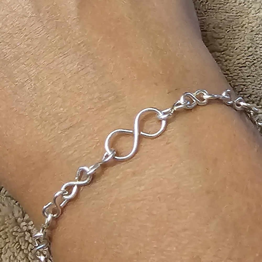 Sterling Silver 925 Infinity Anklet - image 2